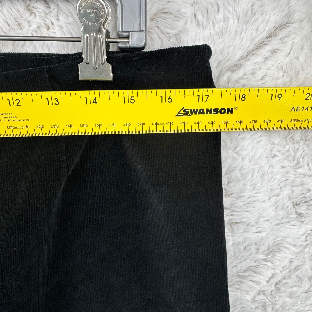 J. Jill Corduroy Pants Women 12 Black Side Zip Straight Leg Stretch Trousers - Picture 7 of 9
